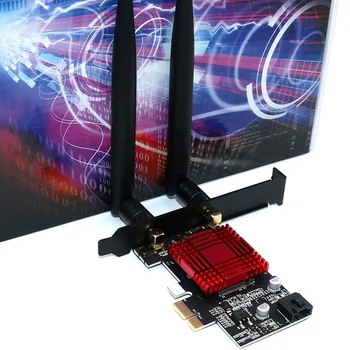 NGFF M. 2 Tlačidlo na PCI-E X1 Karty Adaptéra s Chladič pre 7265/8260/8265/9260 WiFi a Bluetooth Karty