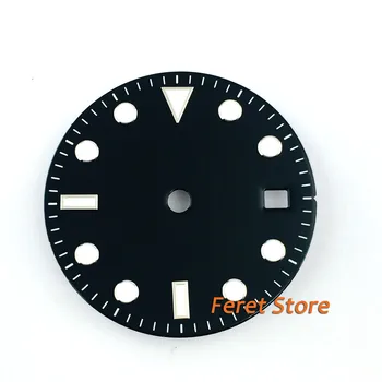 31,3 mm black sterial dial super svietiace biele Hodinky značky Dial pre Mingzhu 2813 Pohyb