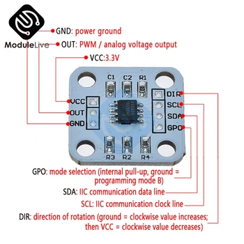 1pcs AS5600 magnetické encoder magnetickej indukcie uhol merania snímača modul 12bit vysokú presnosť Pre aduino DIY Kit