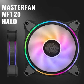 MF120 HALO Dual Krúžok Adresný RGB Ventilátor pre PC skrinku Počítača Kvapaliny Chladič Cooler Master MasterFan