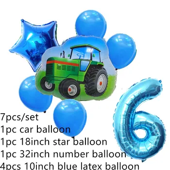 7pcs Cartoon Auto Balóny Auto, Vlak Fóliový Balón 1. 32inch Číslo Globos Deti, Darčeky, Narodeninová Párty Dekorácie Deti loptu