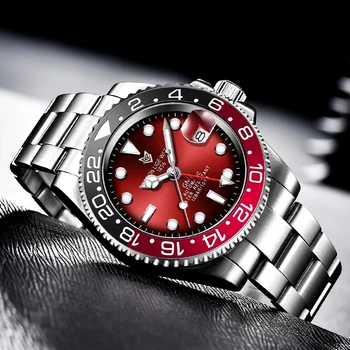 Reloj Hombre LIGE 2020 Nové Športové Muži Mechanické Náramkové hodinky z Nerezovej Ocele 100ATM Vodotesné Hodinky Top Luxusné Značky Muži Hodinky