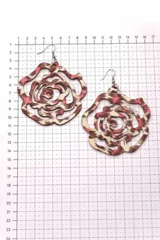 Kvetinový Náušnice ružové ako 0220