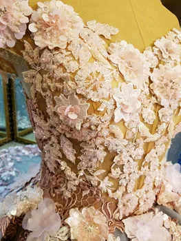 Vestiod de noiva Brilantné Dymu Sivá Čipky Kvety, Svadobné Šaty 2020 s 1M Vlak llusion Bodice Korálkové Svadobné Šaty