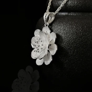 Kvet čakry 999 Mincový Striebro Prívesok Náhrdelník Ženy Miao Strieborné Prívesky Charms Ručné Módne Šperky, Luxusné Vyhlásenie