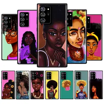 Silikónové puzdro Pre Samsung Galaxy Note 20 Ultra Poznámka 10 Plus 5G 10 Lite 8 9 M51 M31 M30s M11 Afro Dievčatá Čierne Ženy Kryt Coque