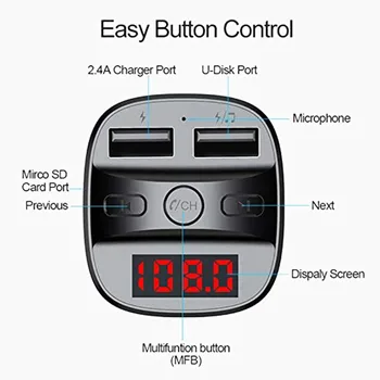 T60S Multifunkčné Cigarety Bluetooth Prijímač Hudobný Prehrávač MP3, Auto Nabíjačka