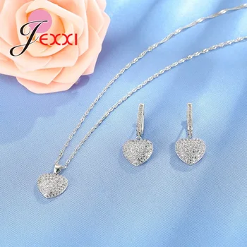 Elegantný Dizajn, Veľké Srdce Rakúska Crystal 925 Sterling Silver CZ Zirkónmi, Šperky Sady Pre Ženy Darček