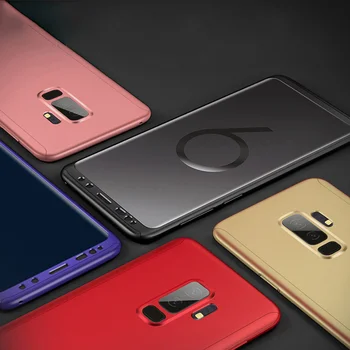 360 Stupeň Úplné Pokrytie Telefón Prípadoch Pre Samsung Galaxy Note 9 8 S9 S8 Plus S7 okraji S6 okraji Plus S10 Lite Prípade, Štíhly, Pevný PC Coque