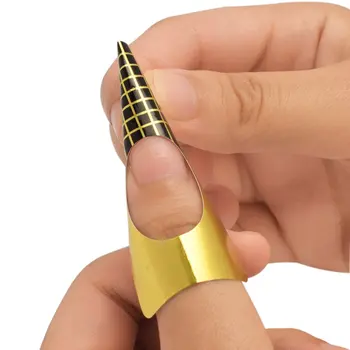 100 Ks Klinec Forme Tipov, Nail Art Sprievodca Formulár pre UV Gel Akryl Tip na Nechty Predĺženie Nálepky DIY Dizajn Nástroje
