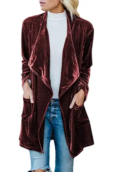 Dlhá Srsť Ženy Windbreaker Jeseň Roku 2018 Zimné Oblečenie Žena Módy Otvoriť Steh Vrecká Gotický Coats Voľné Plus Veľkosť Vintage