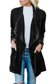 Dlhá Srsť Ženy Windbreaker Jeseň Roku 2018 Zimné Oblečenie Žena Módy Otvoriť Steh Vrecká Gotický Coats Voľné Plus Veľkosť Vintage