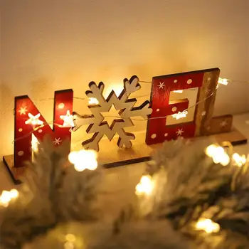 2020 Vianoce, Vianočné Dekorácie, Drevené Písmená Dekorácie Ploche Tlač Tabuľky Dekor Santa Doložka Ornament