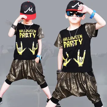 Chlapec Uli Tanec Pre Dievčatá Detí Jazz Dance Výkon Oblečenie Chlapec Moderného Tanca Dievčatá Hip-Hop hip-hop Hip Hop Kostýmy