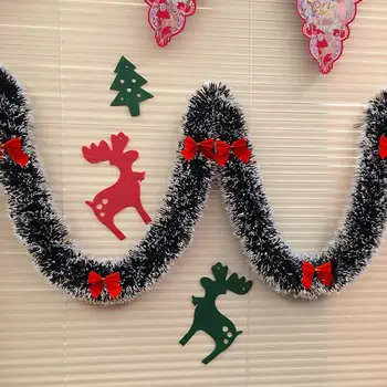 Dropship 2M Vianočné Girlandy Domáce Stranu Steny Dverí Výzdoba Vianočných Ozdôb Pozlátko Pásy S Bowknot Strana Dodávky