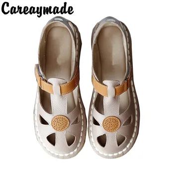 Careaymade-Nový, Originálny štýl dámskej Obuvi,Les systém Jednoduchý mäkké jediným pravej kože voľný čas Študentov topánky