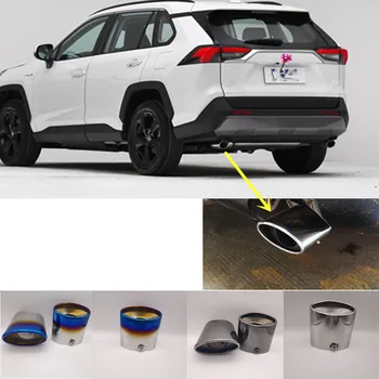 Auto Styling Telo Palice Šál Exteriéru Späť Konci Potrubia Venovať Výfukových Tip Chvost Zásuvky Otvor Pre Toyota RAV4 2019 2020 2021 2022