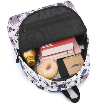 Batoh Ženy 2019 Značky Cute Cat Tlač Batoh Škola Mäkkého Materiálu Schoolbags pre Dospievajúce Dievčatá Zmierniť Stres Bookbags