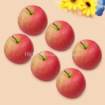 6 ks rtificial Červené Jablko Realisticky Pena Simulácia Falošné Plody Zelené Jablká Garden House Party Kuchyňa Decor