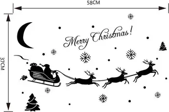 Nový Dizajn Vianočné Jeleň Snowflake Stenu Obývačky, Spálne, Okno, Sklo Samolepky Na Stenu Vymeniteľné Vinyl Nástenné Maľby M10