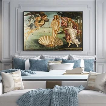 Zrodenie Venuše tým, Botticelli Plátno Reprodukcií Obrazov Na Stenu Umenie Plagáty A Vytlačí Klasického Umenia Obrázky Cuadro
