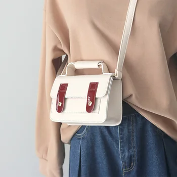 Elegantné Ženy Kontrast Farieb Tote Bag 2020 Módy Nové Kvalitné Kožené dámske Dizajnér Kabelka Cestovné Ramenný Messenger Taška