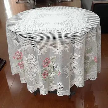 Štýlový Kolo/Obdĺžnik Biele Čipky Kvet Obrus Jedálenský Stôl Kryt Látkou Runner Domov Hotel Textilné Dekorácie