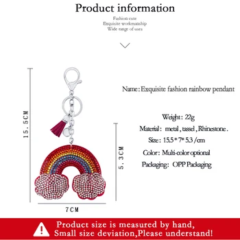 Nové Drahokamu Kórejský Velvet Rainbow Cloud Keychain Prívesok Kreatívny Darček Čerstvé Strapec Taška Auto Príslušenstvo