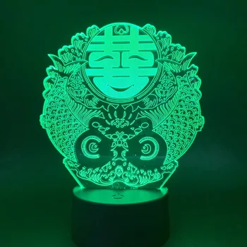 3D Lampa Ibištek Čínsky Svadbu Najlepší Darček pre Milovníkov Dotykový Snímač Prispôsobené pre Nočné Dekorácie Led Nočné Svetlo Lampy