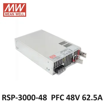 Pôvodné ZNAMENAŤ AJ RSP-3000-48 3000W 62.5 A 48V prepínač napájania PFC Paralelne led driver meanwell Napájací zdroj 48V 3000W