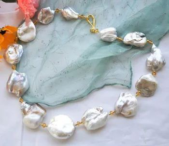 Skutočné Perly Šperky,Obrovský Prírodný 4-40 mm Barokový Biela Keshi Reborn Pearl,Crystal Korálky Náhrdelník,23inches Dlhý Náhrdelník