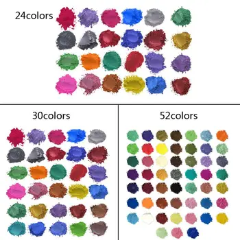 52Color Sľudový Prach Pearlescent Pigment Živice Farbivo Bezpečný pre Pokožku DIY Živice Plavidlá PXPB