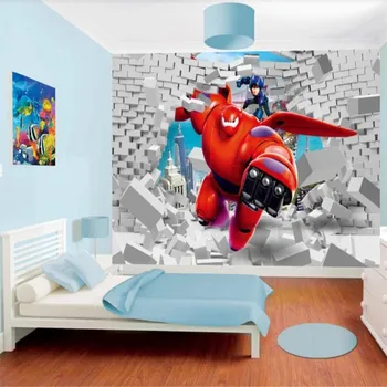 Milofi vlastné 3d tapeta nástenná maľba veľký biely karikatúra animácie, detská izba, obývacia izba pozadí stenu, dekorácie, maliarstvo,