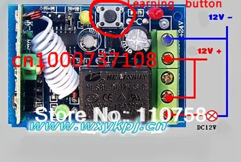 12V 1ch bezdrôtové diaľkové ovládanie svetla/dvere prepínač systém 1 Prijímač A 3 Vysielač Učenie kód 315/433mhz z-wave