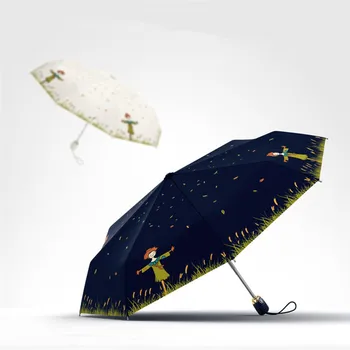 OLYCAT automatický dáždnik skladací dáždnik malé mini dáždnik dážď ženy, deti dáždnik strašiak vetru dáždnik uv dáždnik