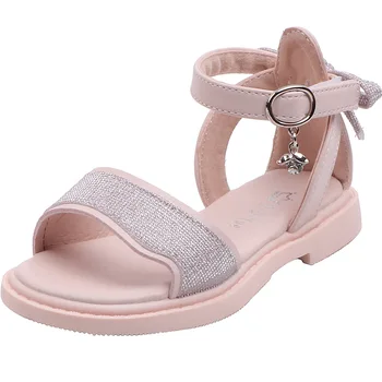 Dievčatá sandály 2020 lete nové módne Pekné pláže topánky dievčatko mäkké dno Roman Princezná topánky veľké dievča topánky