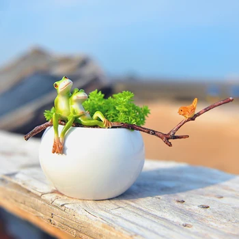 Nový moderný Žaba kvetináč miniatúrne figúrky Mini Keramické kvetinové vázy Umenie a Remeslá rozprávková záhrada domáce dekorácie príslušenstvo