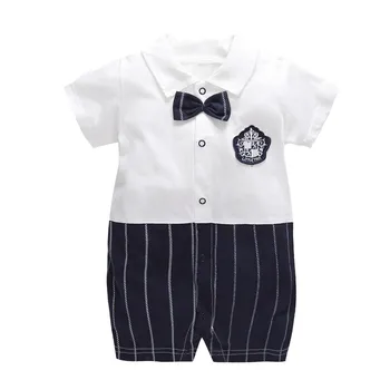 Detské oblečenie novorodenca conjoined lete stúpania zahraničného obchodu mužskej jersey gentleman dieťa jumpsuit