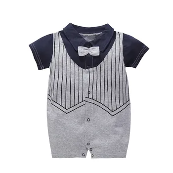 Detské oblečenie novorodenca conjoined lete stúpania zahraničného obchodu mužskej jersey gentleman dieťa jumpsuit