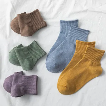 Dámske ponožky 2020 jesenné a zimné nové odporúča sa čistá farba ponožky ing pohodlné športový bavlna jesenné módne trendy ponožky