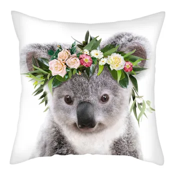 Nanacoba Roztomilý Koala Vankúš Cartoon Zvierat Koala Vankúše pre Domáce Gauč Sídlo Dekoratívne Krátke Plyšové Hodiť obliečky na Vankúše