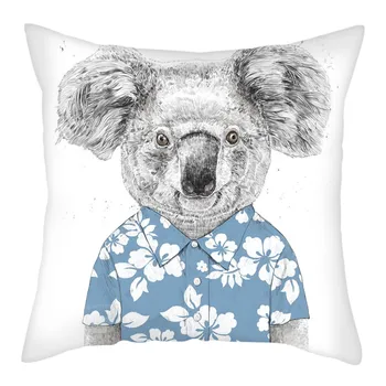 Nanacoba Roztomilý Koala Vankúš Cartoon Zvierat Koala Vankúše pre Domáce Gauč Sídlo Dekoratívne Krátke Plyšové Hodiť obliečky na Vankúše