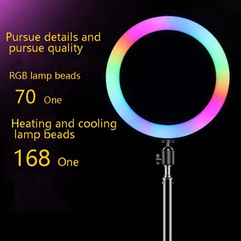 20 cm RGB Krúžok Svetlo s Telefónom Klip Stmievateľné Selfie Ľahké Prenosné LED Vyplniť Svetlo na Fotografovanie Video Live Vysielanie
