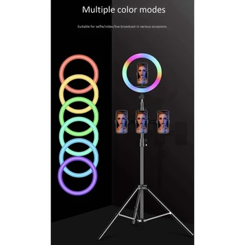 20 cm RGB Krúžok Svetlo s Telefónom Klip Stmievateľné Selfie Ľahké Prenosné LED Vyplniť Svetlo na Fotografovanie Video Live Vysielanie