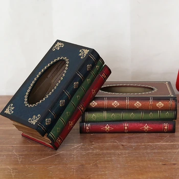 Praktické Tkaniva Box Krásne Elegantné Knihy Retro Štýl Domácnosť, Drevo Tvar Luxusné Drevo Tkaniva Box Pre Domáce