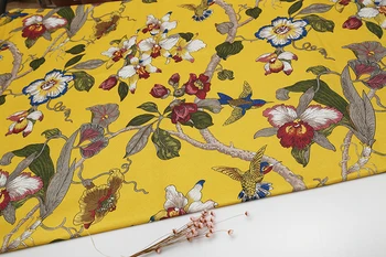HLQON veľkoobchod Americký štýl bavlnená posteľná bielizeň žlté kvety tlače Textílie Na Gauč Domov Decrotion HOBBY Ručné Vankúš 148cm šírka