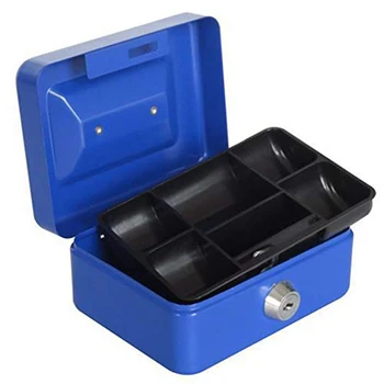 Domov Organizador Mini Prenosné Oceľové Petty Zablokovať Peňažné Trezor Pre Školského Úradu Trhu S 2 Tlačidlá Uzamykateľné Mince Bezpečnostný Box XS