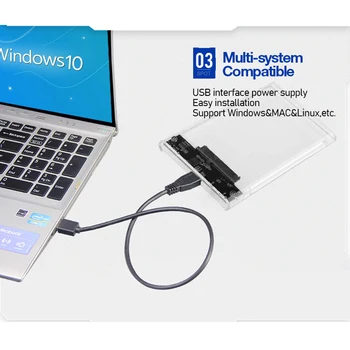 G06 USB3.0 HDD Enclosure 2,5 palca Sériového Portu SATA SSD Pevný Disk Prípade Podpory 6TB transparentné Mobile Externý HDD Prípade