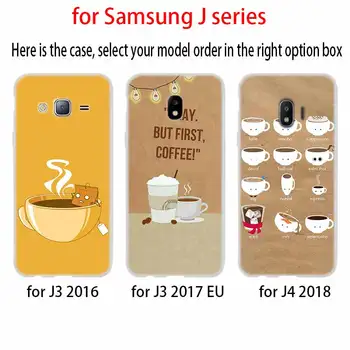 Telefón prípade Mäkké Pokrytie Coque Pre Samsung Galaxy J6 J8 J3 J5 J7 J4 Plus 2018 2016 2017 EÚ Predseda Pro Ace j610, Ok, Ale Prvá Káva