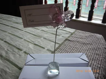 100ks/VEĽA európsky štýl crystal ružová motýľ fotografia a držiteľa Karty Očarujúce svadobné dekorácie baby sprcha strana dodávky